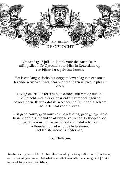 halfwaystation's tweet photo. @rdstad Wij presenteren: Toon Tellegen op geheime locatie in Rdam!
VR 15 juli / 19u
Kaarten €10 / zie flyer https://t.co/0rBETU3Bje