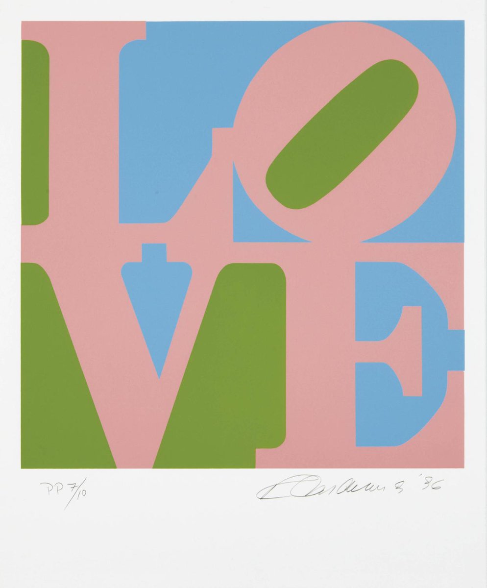 The Book of Love portfolio: one plate, 24×20in, Sold for $4,000 USD #robertindiana auctionclub.com/public/histori…