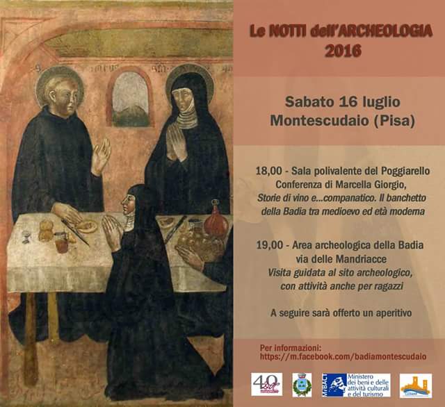 marce_giorgio's tweet photo. #nottidellarcheologia 16 luglio a Montescudaio conferenza e visita alla Badia con #aperitivo finale! #comunicarcheo https://t.co/UGY8ArpSpP