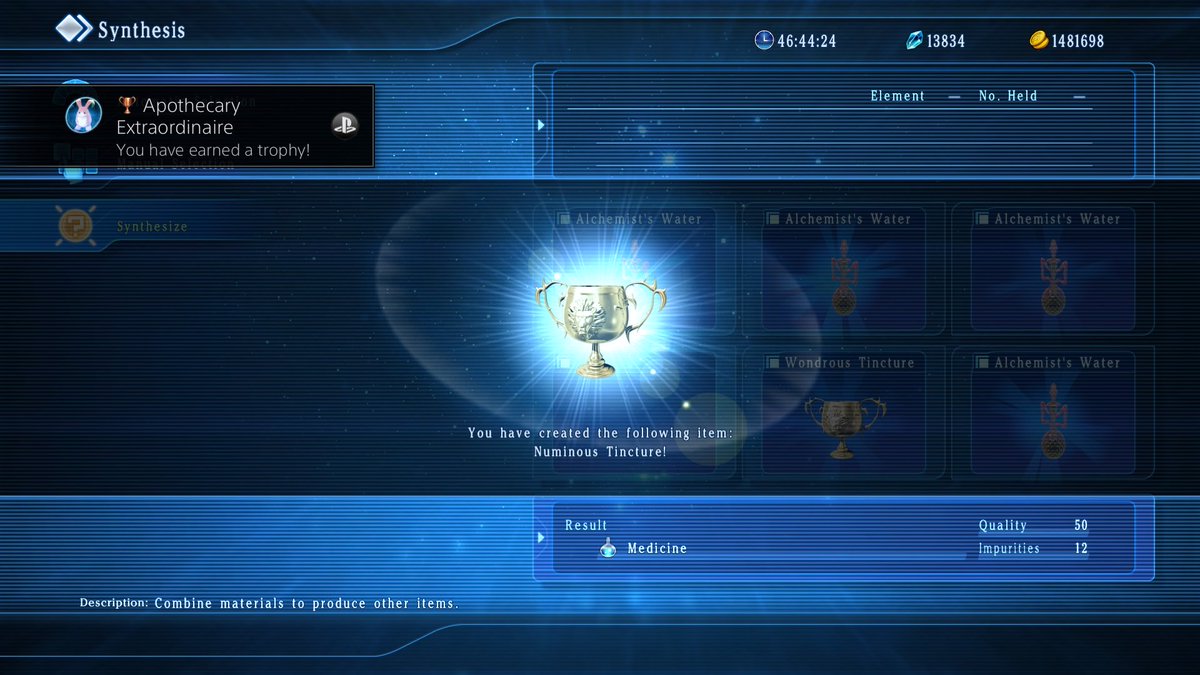 Apothecary Extraordinaire trophy in STAR OCEAN: Integrity and Faithlessness