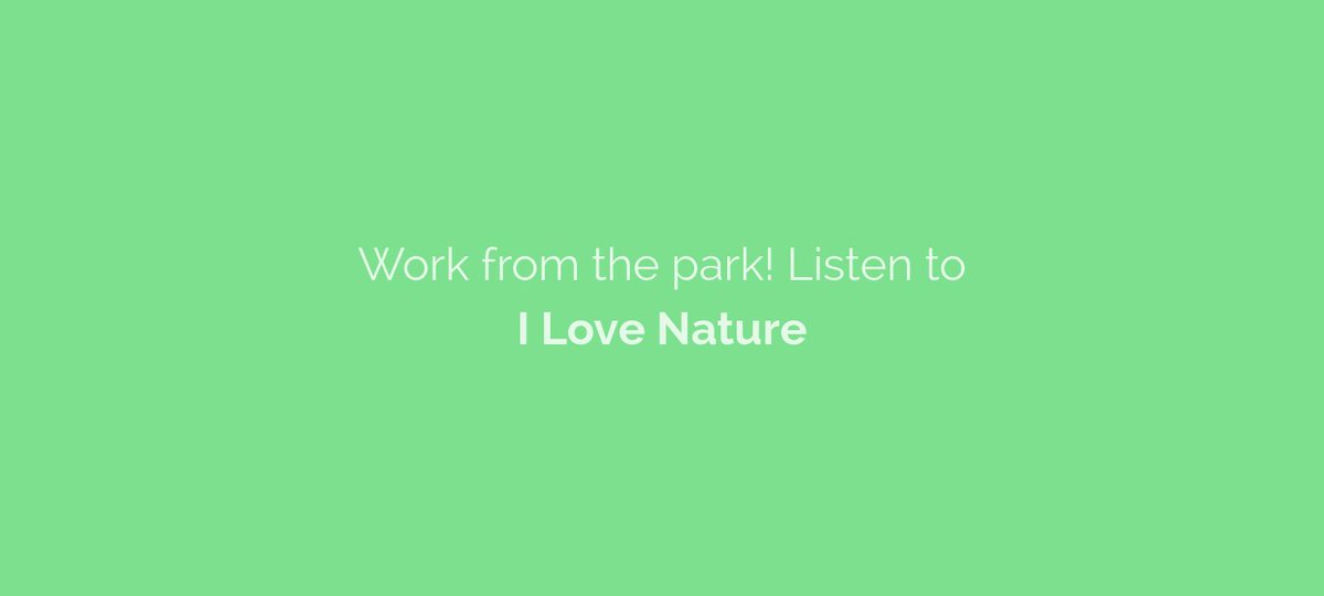 noisli's tweet image. Working in the park! 🌳 Listen to &quot;I Love Nature&quot; buff.ly/29uv6Zd #soundsforwork #gtd #mondaymotivaiton #work
