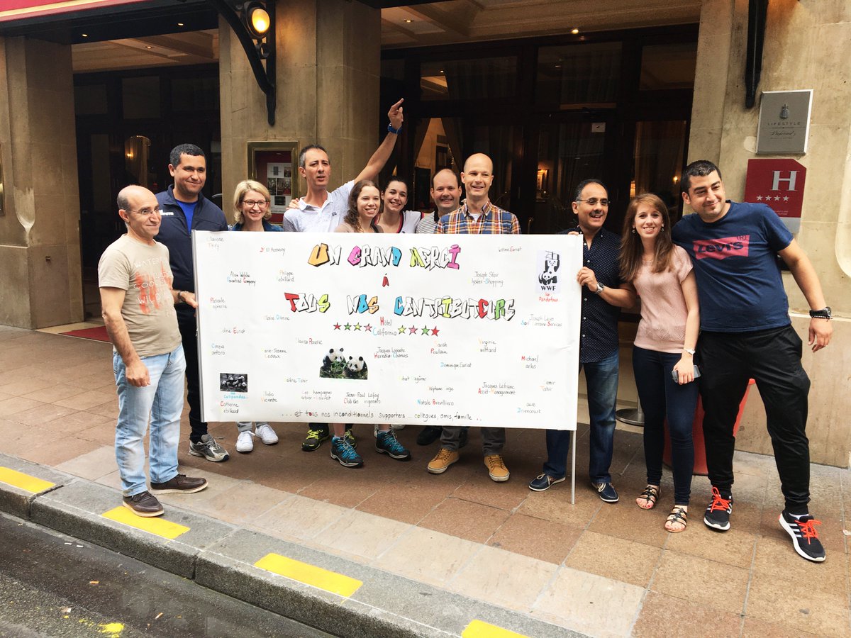 California1923's tweet photo. After the collection of 2 850€ of donations, the @California1923 teams have achieved the 16km Pandathlon hiking ! https://t.co/CVRwcQNlWM