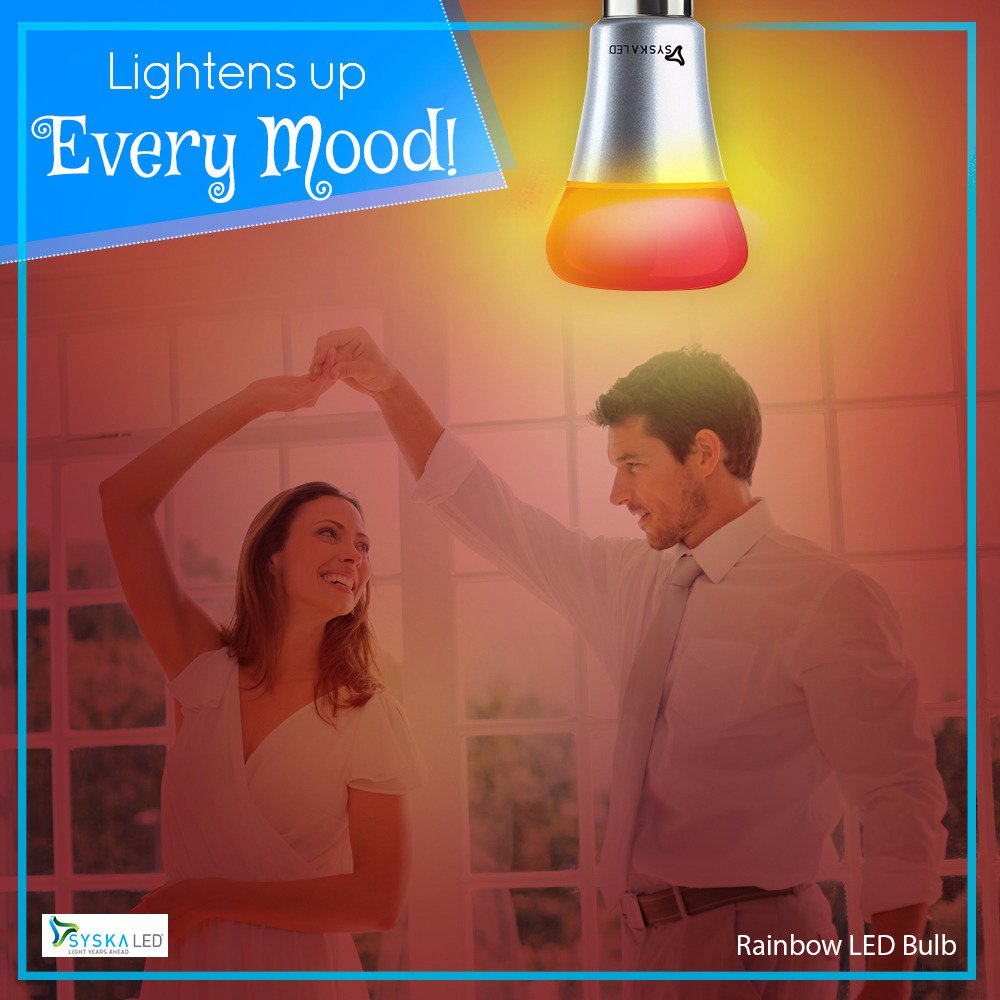 SyskaWorld's tweet photo. So creative mind at #SyskaLED innovated #RainbowLEDBulb that helps enhance and complement any mood! https://t.co/xiTeKfaVoo