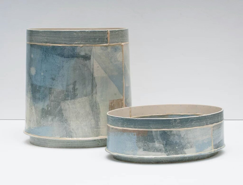 EmilyKriste's tweet image. &quot;In Search of Cornish Light&quot; continues @davidsimontweet #Bath  Individual vessels inspired by walking the landscape.