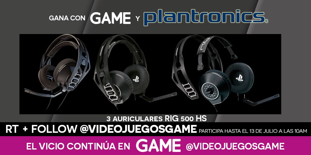 AlviciusGaming's tweet image. RT + Follow @VideojuegosGAME ¡y gana 1 Auricular RIG 500 HS de @ES_Plantronics!

¡Sorteamos 3 unidades!