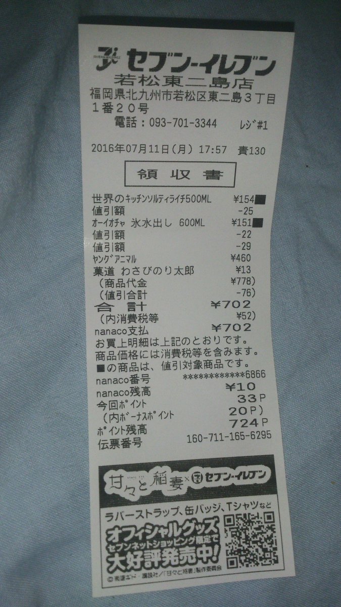 なおぷぅ セブンイレブンの日 セブンイレブンの日だから セブンフェアの ワンピースの700円クジを引いた 結果は応募券だった でも今回のセブンフェアは アイスやハイチュウなど 商品引換券の方が沢山当たった