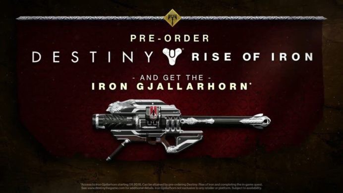 GAMEKilmarnock's tweet photo. #PreOrder the new #DestinyExpansion #RiseOfIron in store and get this #IronGjallarhorn as a #PreOrderBonus! https://t.co/2Sbv1aXW0T