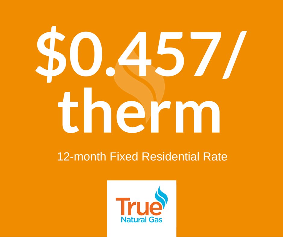 TrueNaturalGas's tweet image. Switch to TNG for one of the lowest 12mo fixed residential rate in GA: $0.457/therm! Click: bit.ly/1eGEtaY.