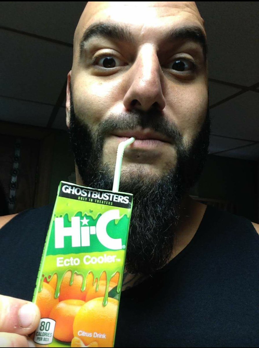ChrisTheDeadman's tweet photo. @Ectocooler FINALLY after 23 years I slurp on the sweet straw of victory!! #IBought3Cases #strawface #EctoCooler https://t.co/ejIurz0zkE