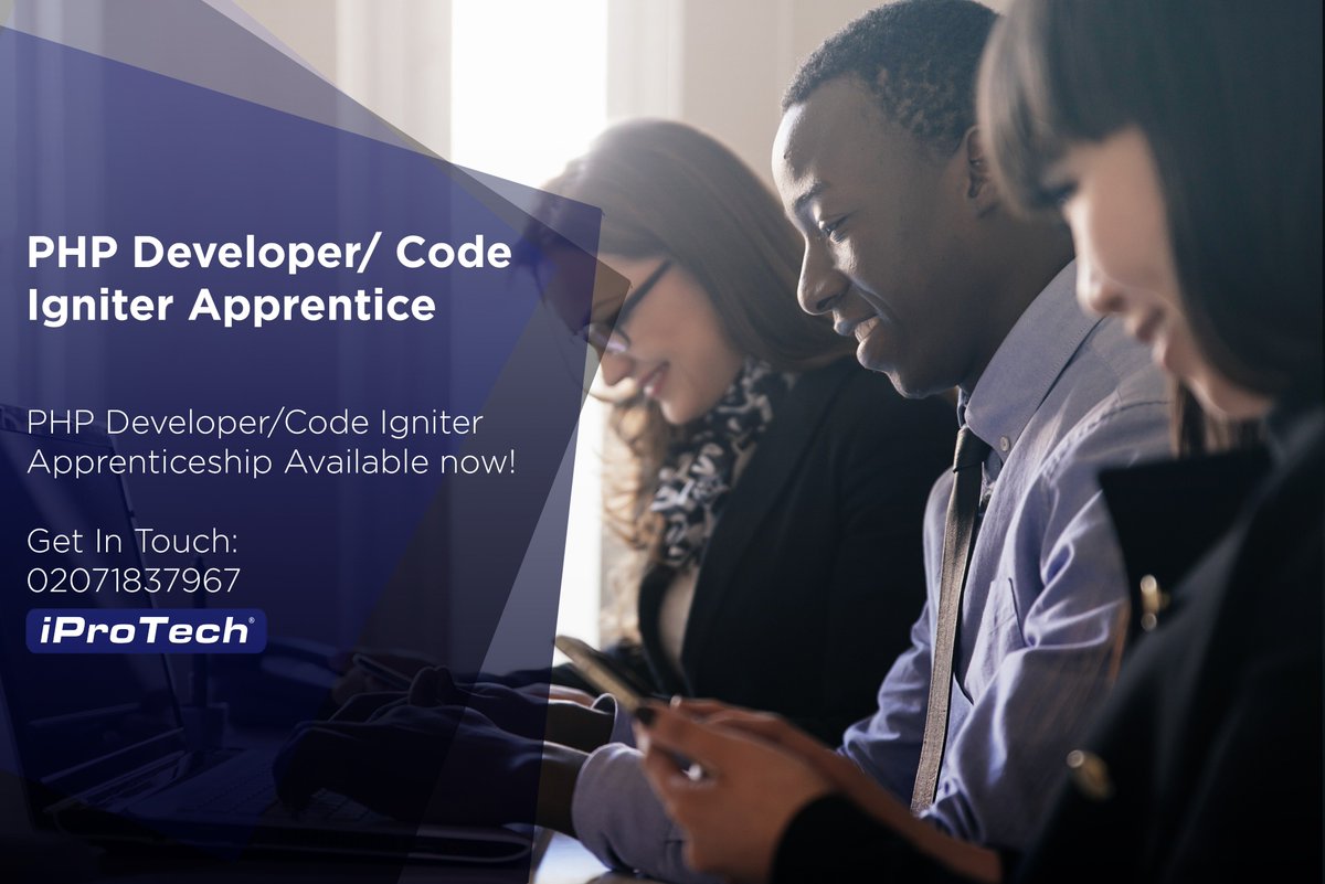 iProTechApp's tweet image. PHP Developer/Code Igniter Apprenticeship Available! Apply Now! indeed.co.uk/job/php-develo…