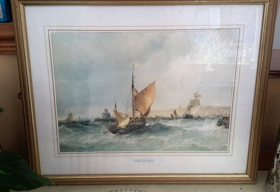 babsrowe's tweet photo. #vintagesummerfun #watercolor #seascape #boats #framedprint, #goldframed Print. https://t.co/FWCcBEfehl https://t.co/UYRDX13AAC
