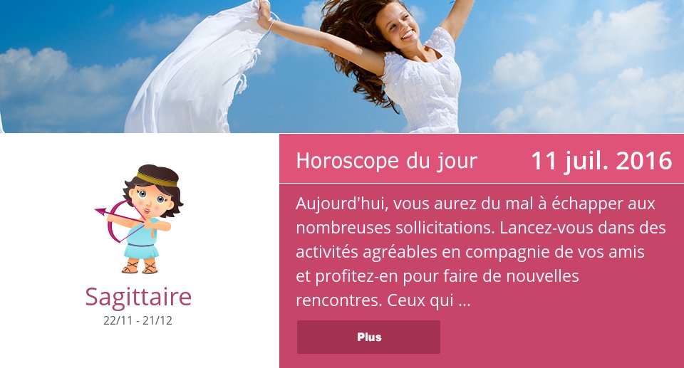 Sagittaire_astr's tweet photo. 11 juil. 2016: Horoscope du jour => Voir plus: https://t.co/RbJP1cISWX #Sagittaire #Horoscope https://t.co/1klnUCapvD