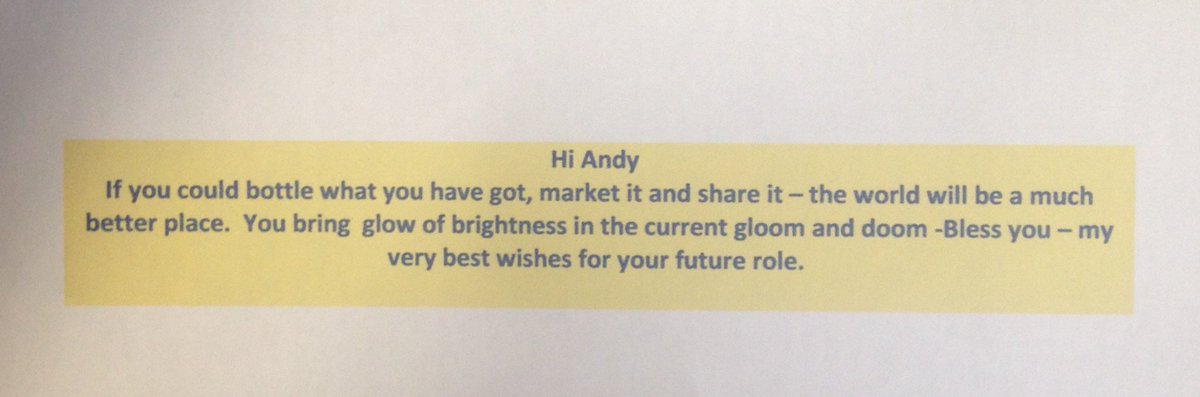 lovely words by someone I have worked with in the role! Thank you I have loved running this project 💙 #satisfaction