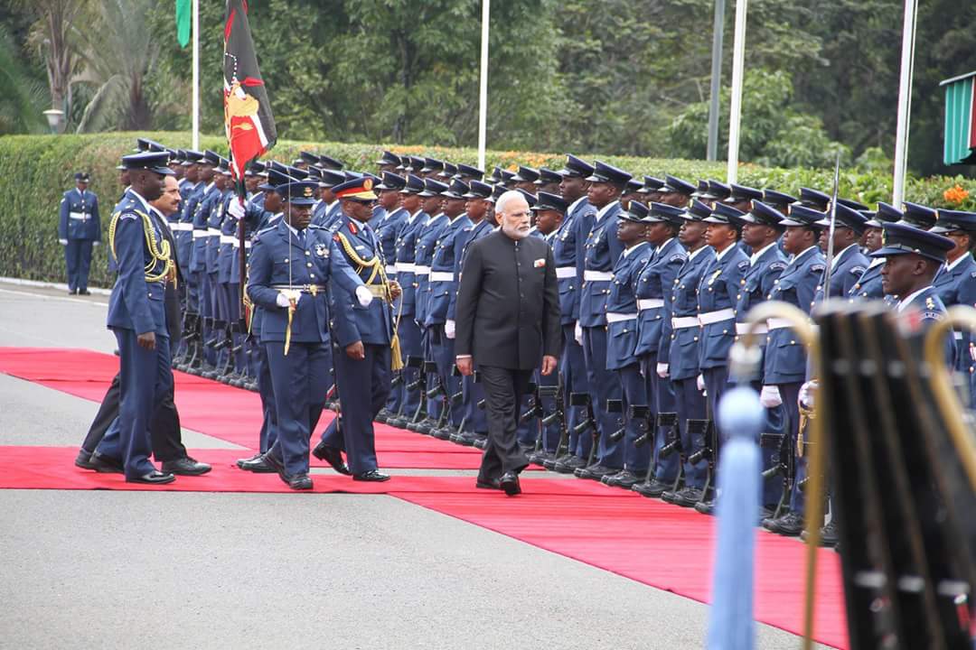 drdipakpateljgd's tweet photo. PM ModiJi  received ceremonial honours at the State House in Nairobi.#ModiInAfrica #ModiInSouthAfrica #ModiInNairobi https://t.co/nPd5RO81sH
