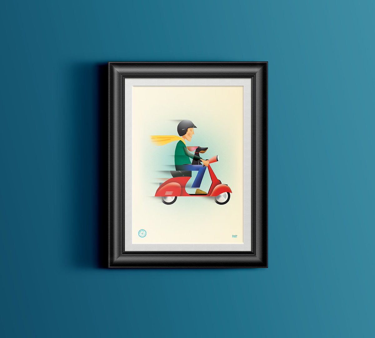 PeachyPrints's tweet photo. 'The Dash' is finally finished #vespa #dashund #onemanandhisdog #artprint Available at Etsy​ https://t.co/weXTa9JaRd https://t.co/cEs6yuMd8u
