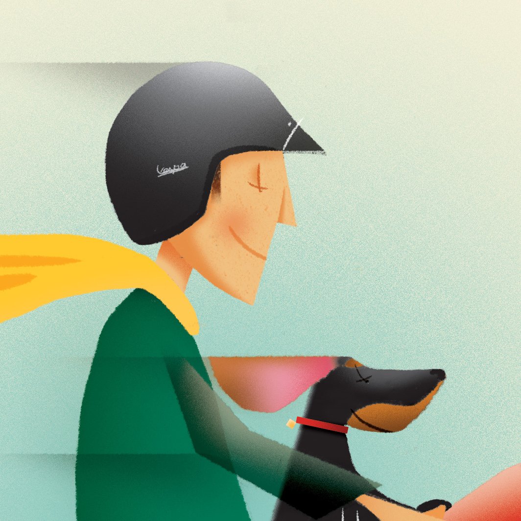 PeachyPrints's tweet photo. 'The Dash' is finally finished #vespa #dashund #onemanandhisdog #artprint Available at Etsy​ https://t.co/weXTa9JaRd https://t.co/cEs6yuMd8u