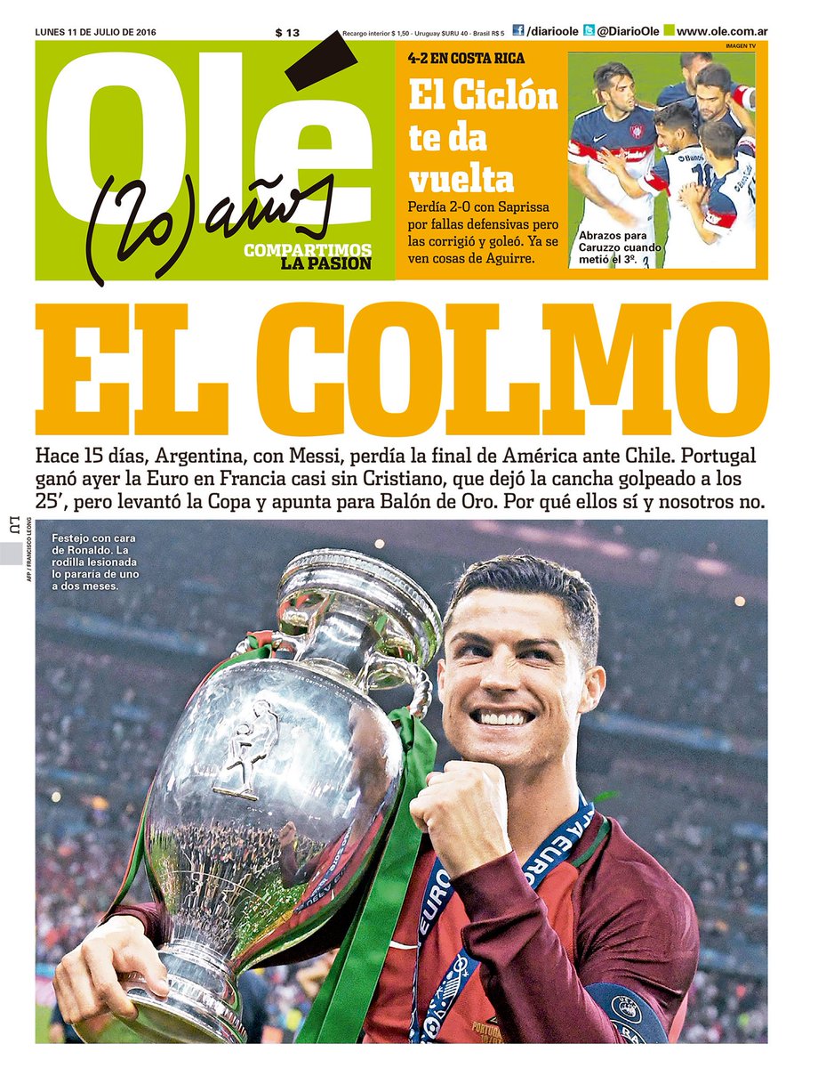 DiarioOle's tweet photo. Esta es #LaTapaDeOlé de hoy ► https://t.co/7jINl36X7M
