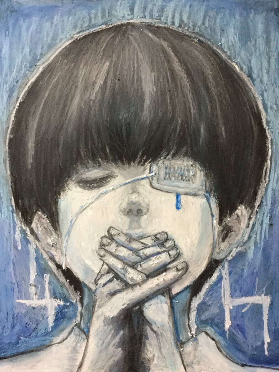 東京食種のcdジャケットになってた初々しい時の金木君をチョークで描いて見ました
Σd('∀`o) 
好きなキャラ描けて大満足
機会があったら次は白くてカッコイイ金木様を描きたいな〜ヾ(。>﹏<。)ノ゛ 時が惜しい!
#東京喰種 