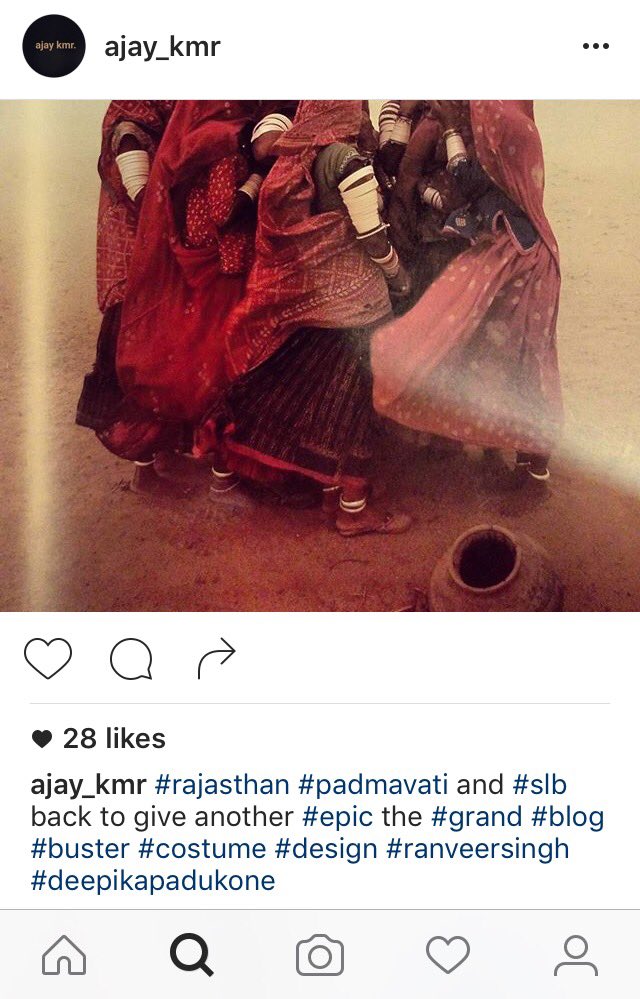 rsdp_fc's tweet photo. A costume designer of @Padmavatifilm tags #DeepikaPadukone &amp; #RanveerSingh in his Instagram post. #DeepVeer https://t.co/SwSiKYlXjs