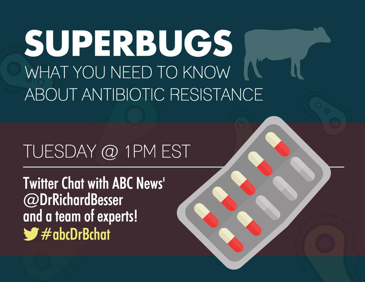 CDCgov's tweet photo. What is #AntibioticResistance? Learn why this is causing an antibiotic crisis 7/12 at 1PM ET. Use #abcDrBchat https://t.co/RKQgE6wYfn