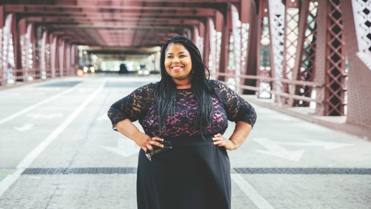 1871tech's tweet photo. .@YourEluGirl uses #tech to make custom dresses for plus-sized women https://t.co/6YjIepCI1v #WiSTEMSpring16 https://t.co/GyFgG3sXT0