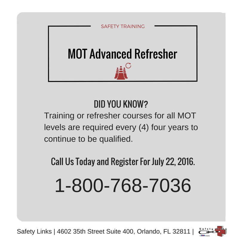SafetyLinks's tweet photo. Don't miss out on this MOT Refresher course! #MOT #FDOT #Training #Safety #Florida #OSHA https://t.co/CTZ3t9QqtT