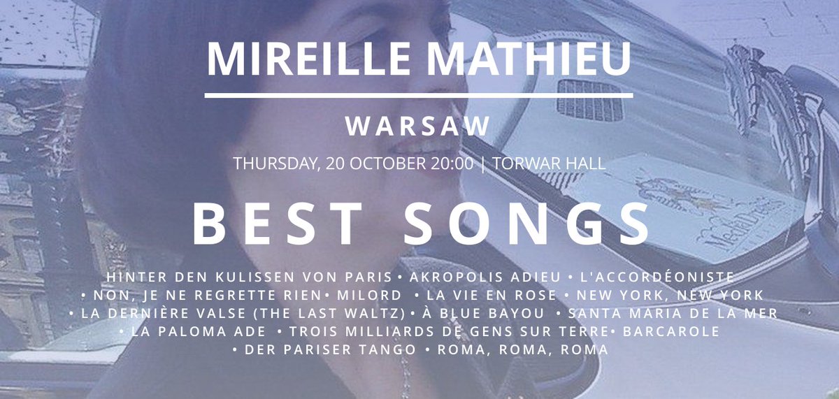 Watch now <a href="/mireillmathieu/">Mireille Mathieu</a> setlist j.mp/29sR3IN