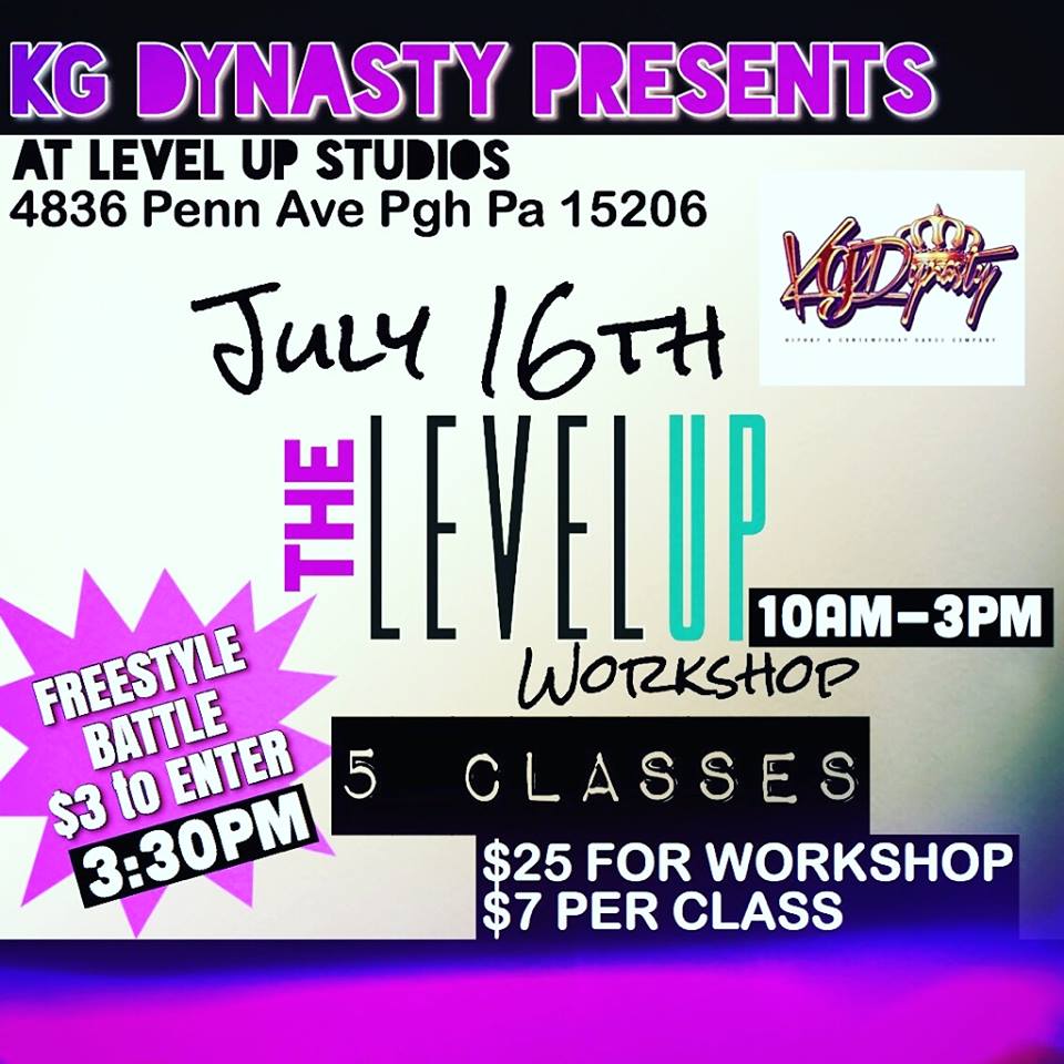 LevelUpPgh's tweet photo. Register now for the #LevelUpWorkshop presented by Level Up Studios and @KGDynasty https://t.co/XutbqCXIeo https://t.co/k72QIe9IPz