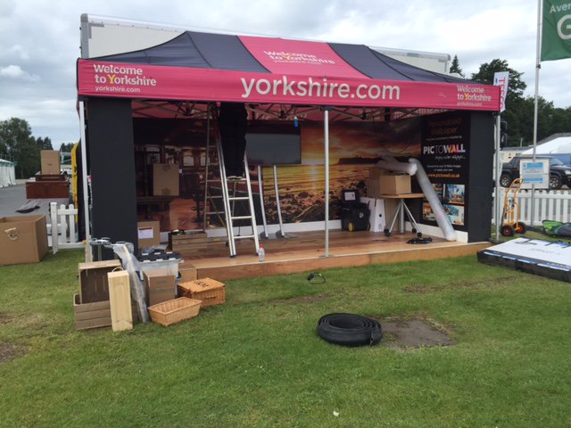 the_copperhorse's tweet photo. Everything's coming together nicely at @greatyorkshow in the @Welcome2Yorks stand, 1 day to go! #exciting #Yoekshire https://t.co/zxd1L9kps4