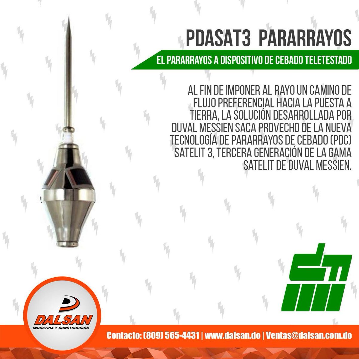 dalsanrd's tweet photo. En #DALSAN contamos con Sistemas de pararrayos. #Pararrayo https://t.co/DRNNlIrjsy