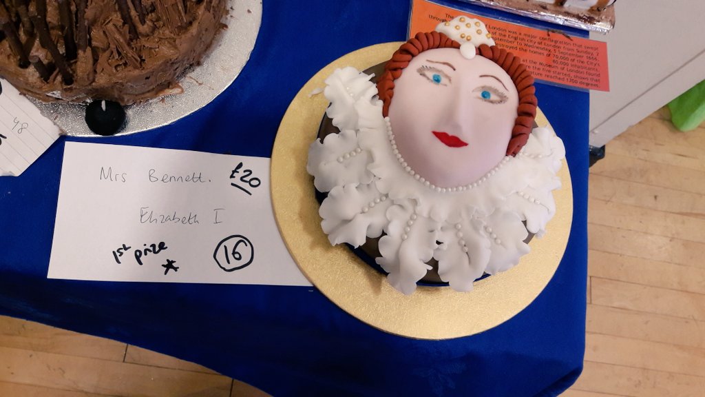SHSHistory1's tweet photo. Well done to staff and friends of Southborough too for their @shsrbk Historical British Bake Off cakes! #bakeoff https://t.co/ja9bkB0Wha