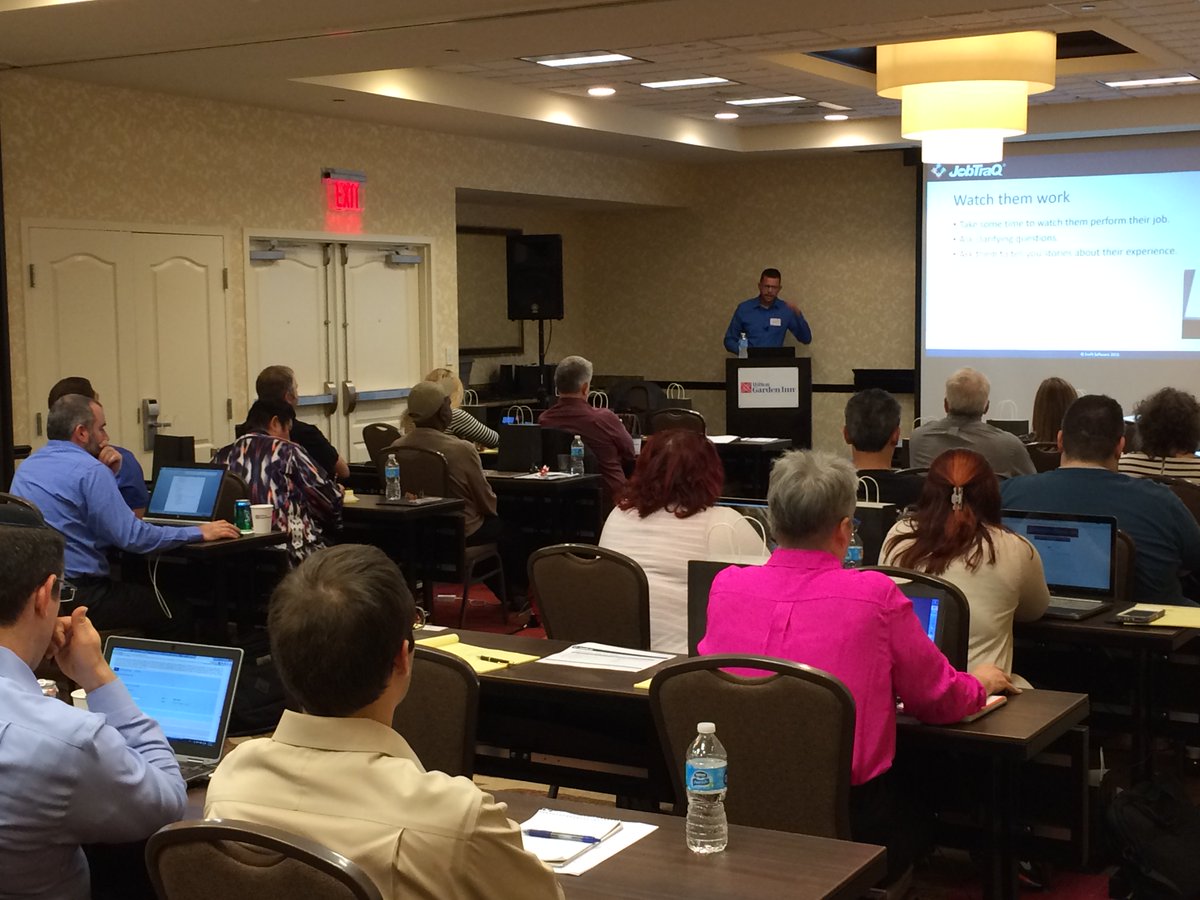 JoshYeager2's tweet photo. @InvisibleBacon talking about #UX at the 2016 @JobTraQ Conference. #LeanBPM #usability https://t.co/jnjCDzU7Sv