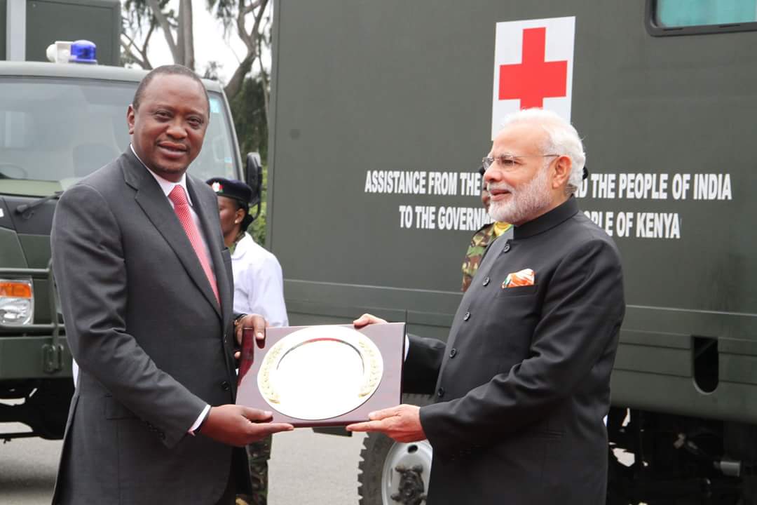 drdipakpateljgd's tweet photo. PM @narendramodi handed over keys of 30 field ambulances gifted to Kenya. 
#ModiInNairobi #ModiInAfrica #ModiInKenya https://t.co/sLuv2s5FxD