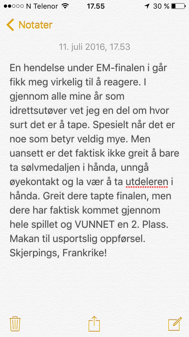Måtte få sagt det. #em2016 #idrett