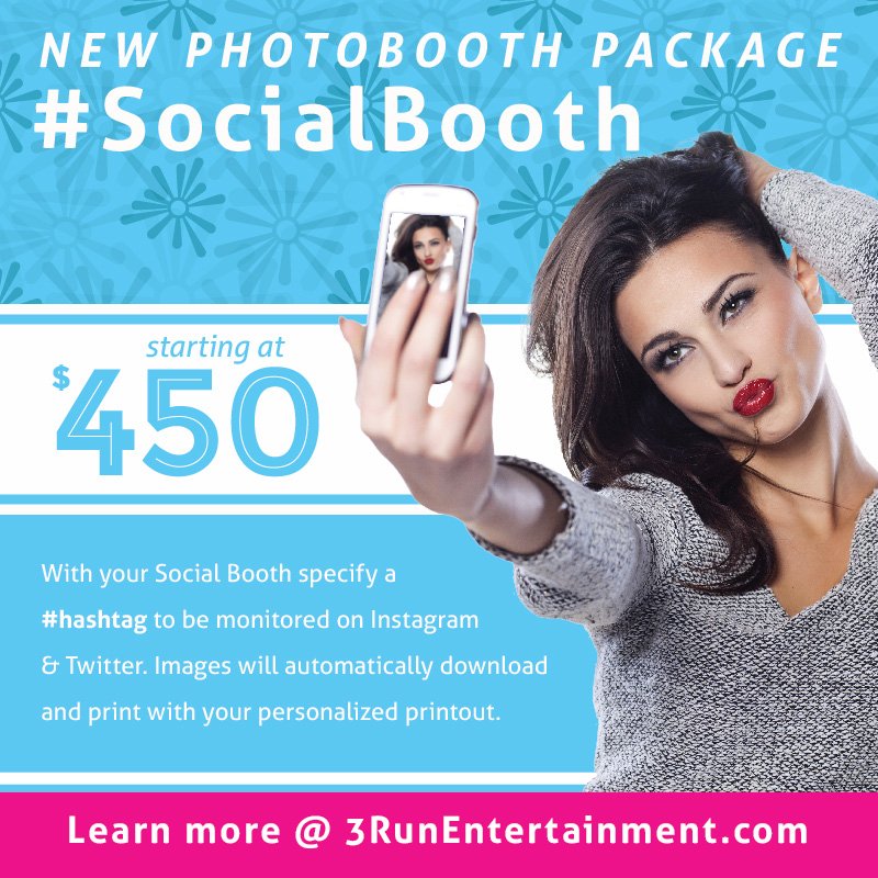 KarenECD's tweet photo. New #SocialBooth Rental Package now available! 
More info at: https://t.co/8JEaux6Ssj
#PhotoBooth #3RunEntertainment https://t.co/FljuaDHEQG