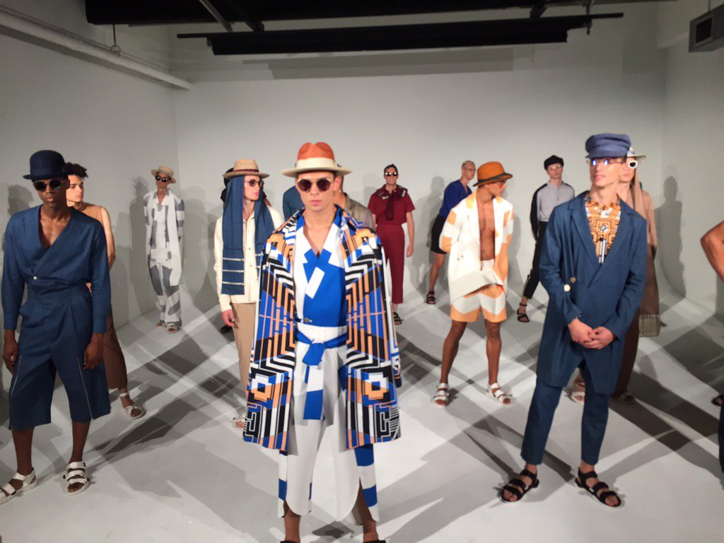 NYTFashion's tweet photo. Wild stuff from Wood House here on the first day of New York men's fashion week. #NYFWM https://t.co/lfAcouwepF