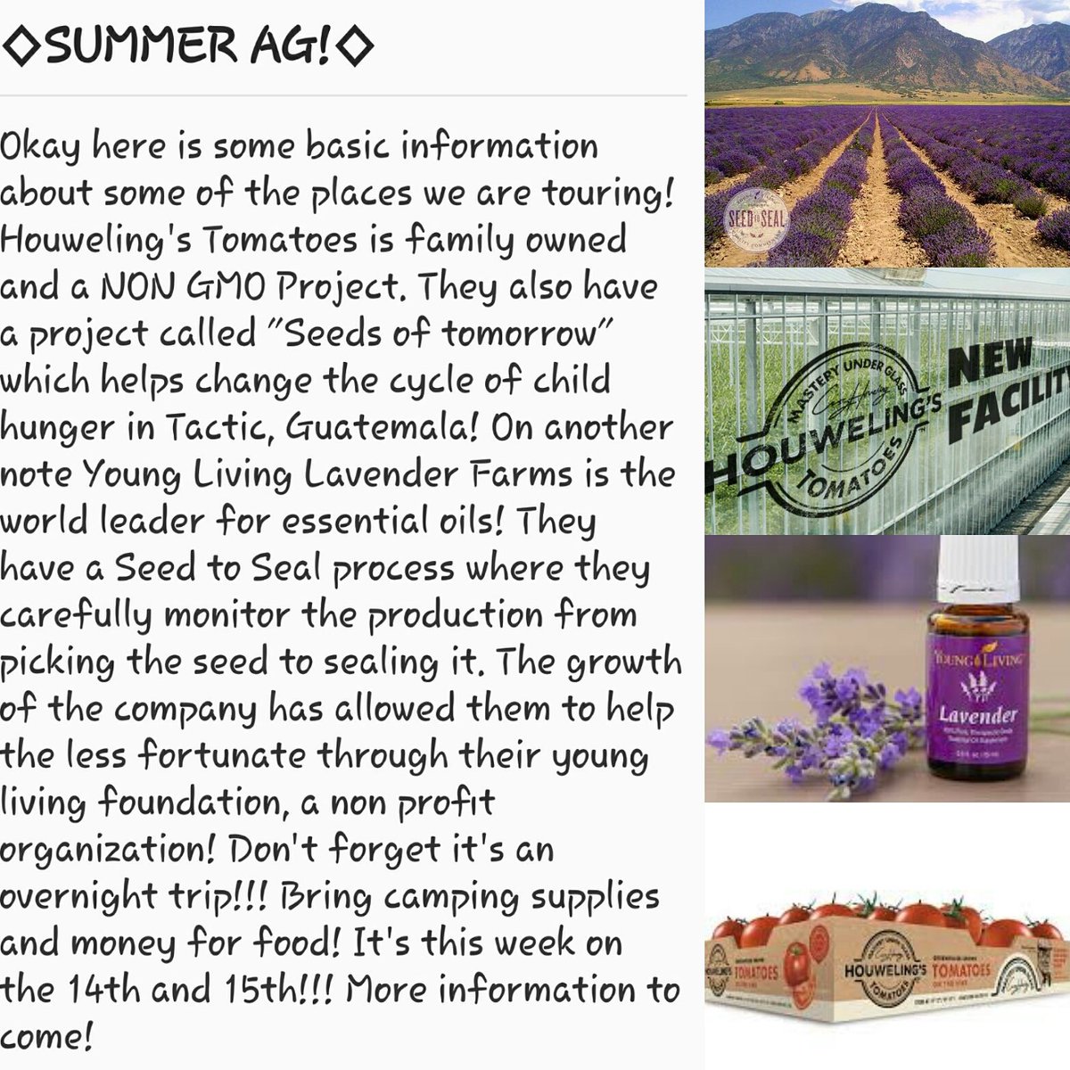weberffa's tweet photo. SUMMER AG INFORMATION!☺ https://t.co/mKRJMSUJz8
