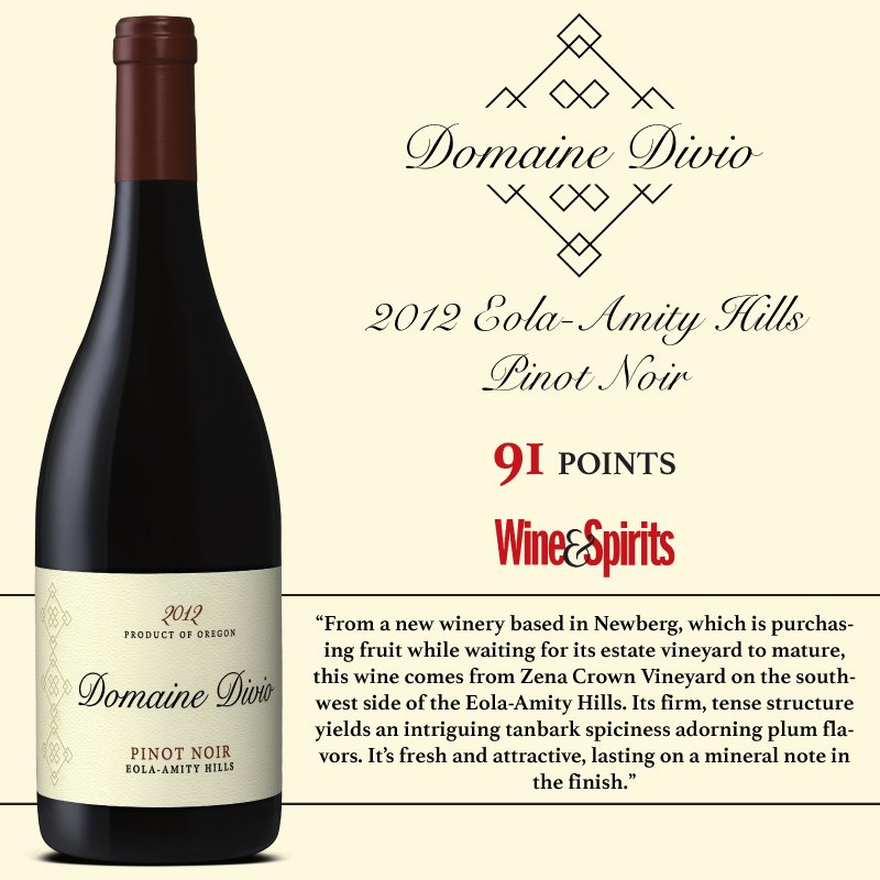 91 Points from <a href="/WineandSpirits/">Wine & Spirits Mag</a> for our 2012 Eola-Amity Hills #PinotNoir!

#ORWine #RibbonRidgeAVA #WillametteValley
