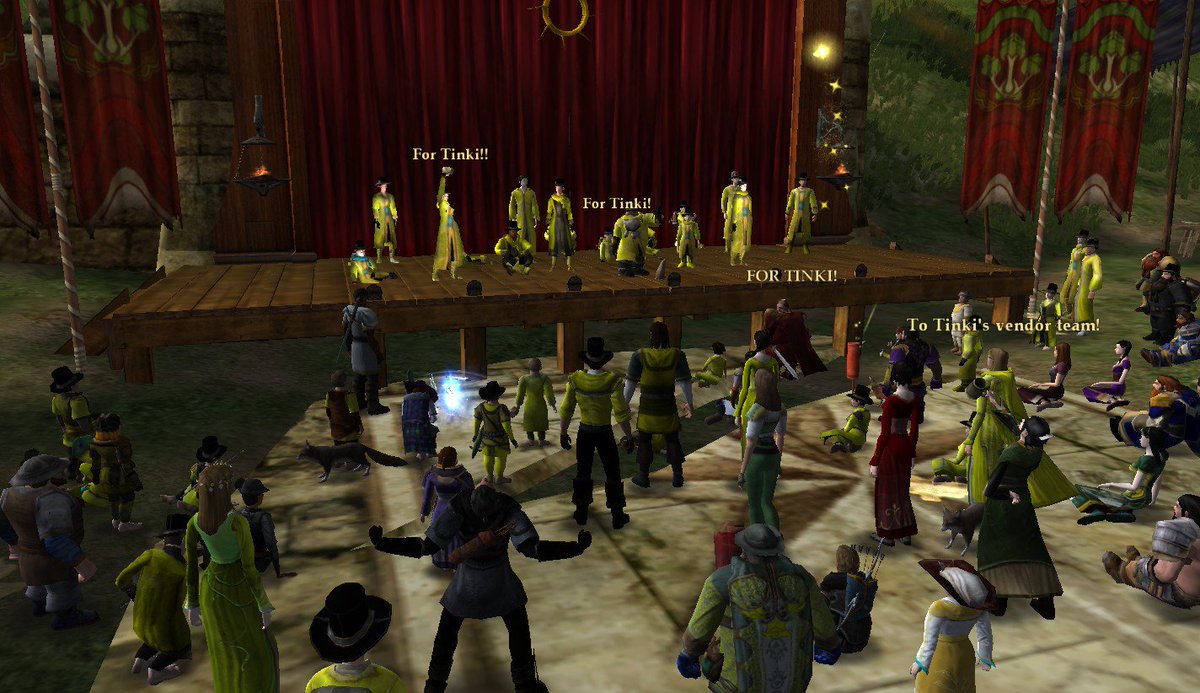 ethlossoth's tweet photo. I remember a brave hobbit named Tinki who ignored pain to be on last WS to share kindness. #YellowForTinki #lotro https://t.co/jEo8lZcSBU