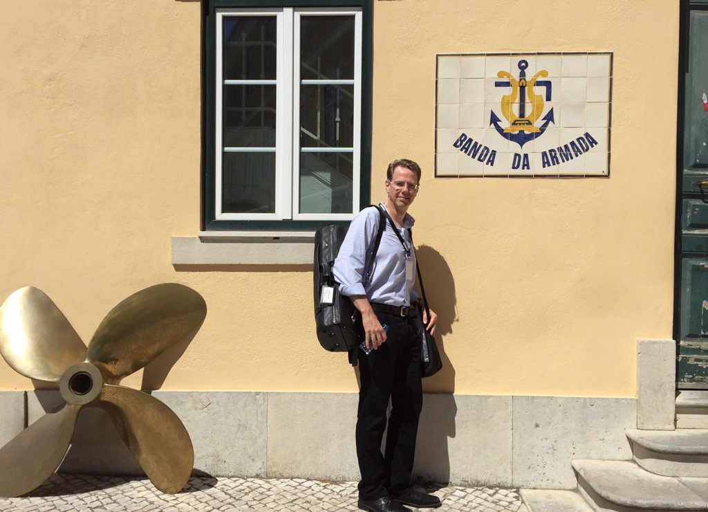 McAllisterSax's tweet photo. JETLAGGED but great 1st day at #FISP2016 incl. rehearsal w the Portuguese Navy Band of @Ostimusic's Sop Sax Cto ☀️🎷 https://t.co/eqGhwSlQpQ
