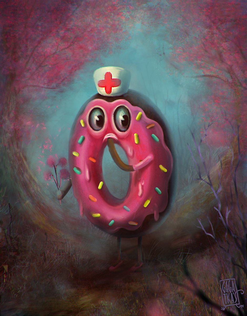 gagatkas's tweet photo. #gamedev #gameart #snotandfluff #ohnoo Doctor Donut portrait from “Snot &amp; Fluff a Space Adventure”. He deserves it! https://t.co/0r4IEsE6nq