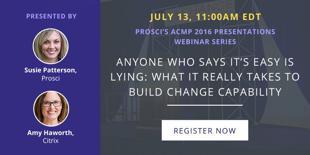 Prosci's tweet photo. New webinar this Wednesday on Citrix's journey to change capability: https://t.co/LHcUZz4rCR https://t.co/OJhVfBYexu