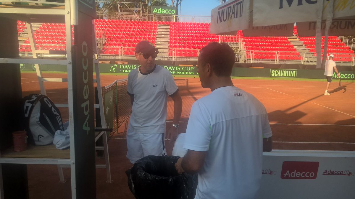 federtennis's tweet photo. Italia-Argentina, a Pesaro primi allenamenti degli azzurri #IoTifoItalia #ITARG #DavisCup https://t.co/wyYhsoBikt https://t.co/x3gHTI5qX4