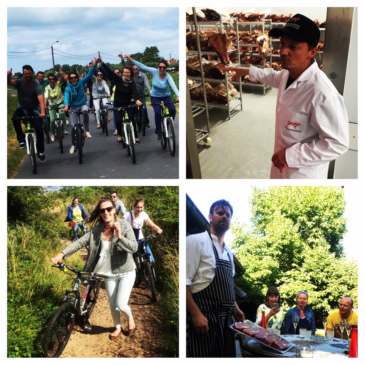 LievePattyn's tweet photo. Teamevent met #marketing team: rondleiding bij @dierendonck, proeven met WillemHiele, fietsen in duinen. #genieten! https://t.co/636Ydl25pW