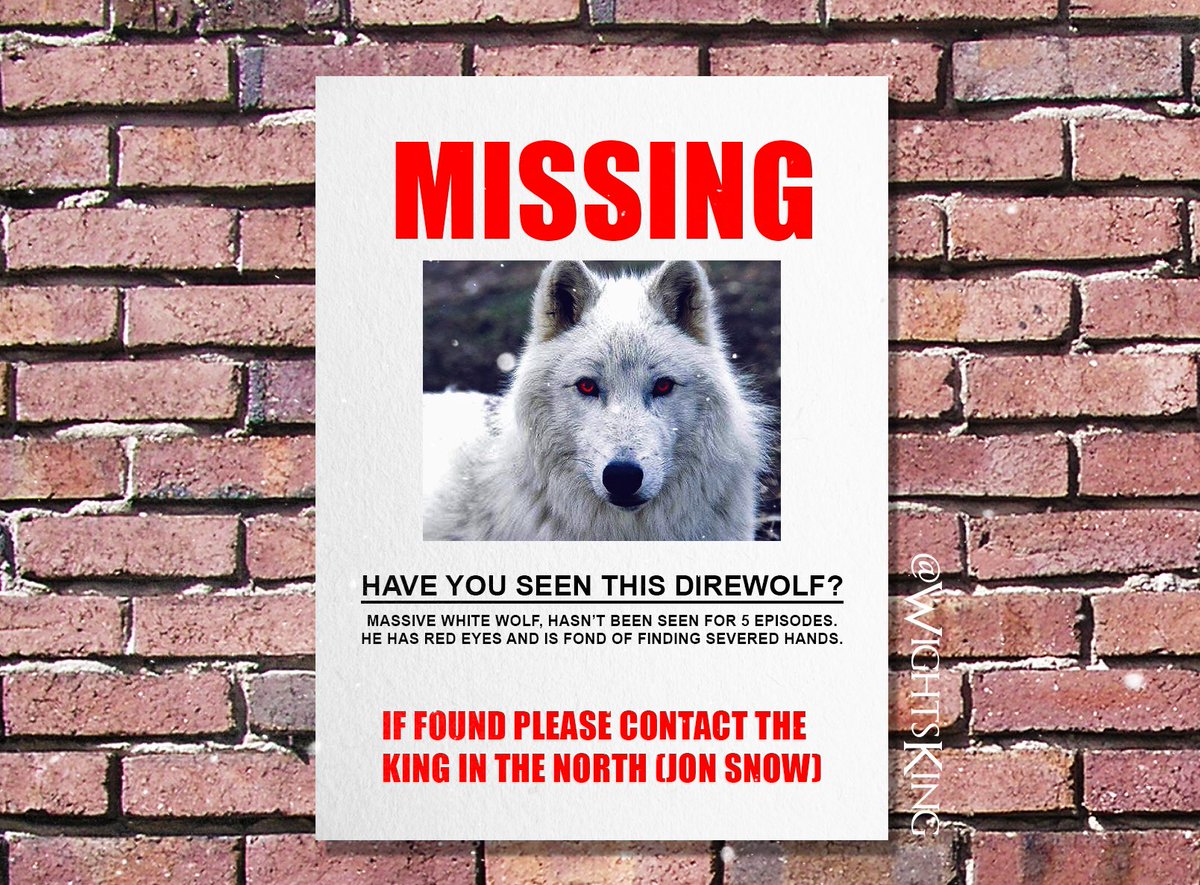 MISSING: Ghost #GameofThrones