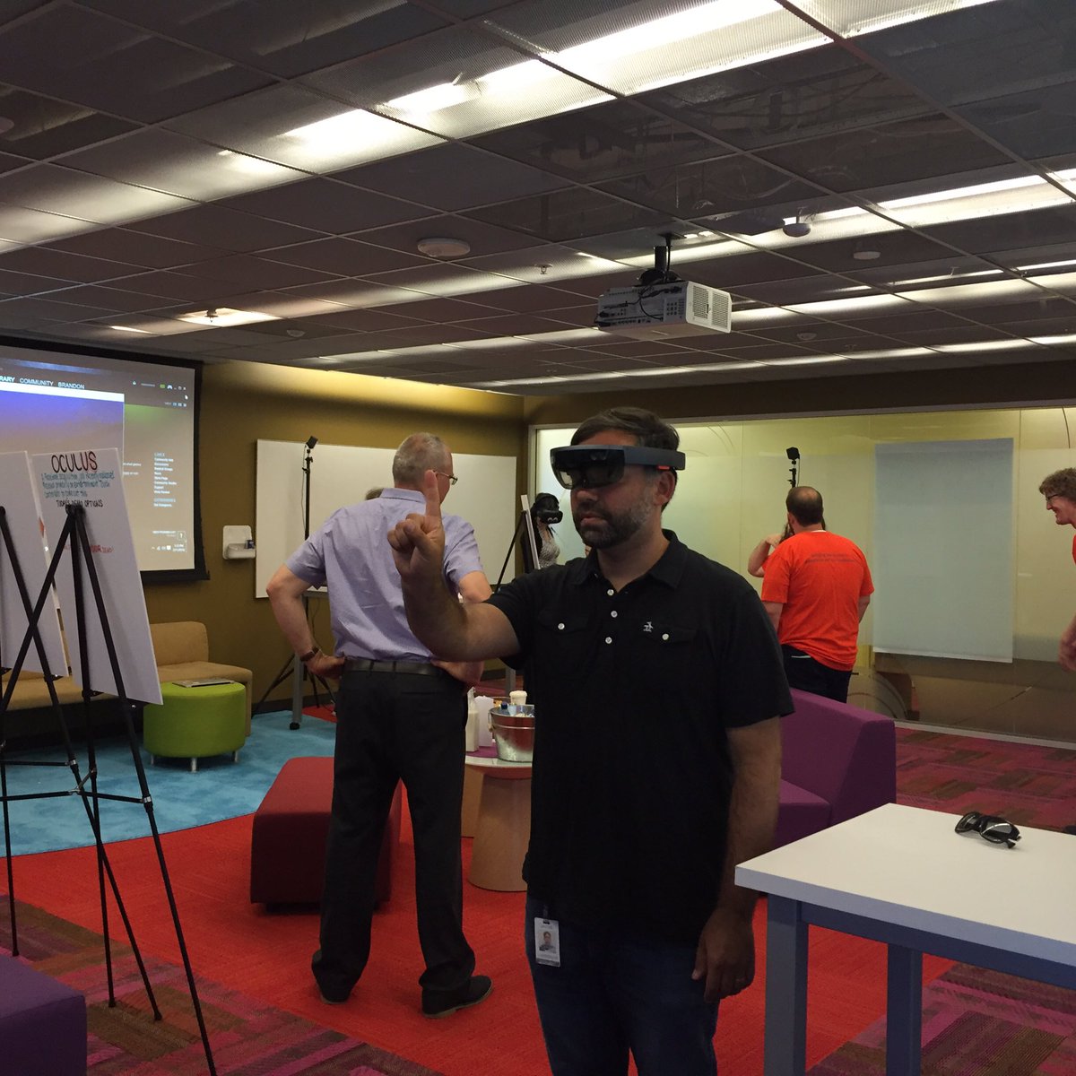 sprshrp's tweet image. More HoloLens fun with @jlehrbaum for @salesforce #futureslab