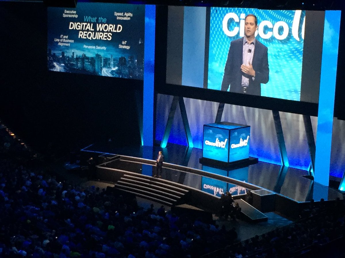 CiscoSecure's tweet image. What&apos;s most important for business innovation? Security &amp;amp; executive support. @ChuckRobbins #CLUS