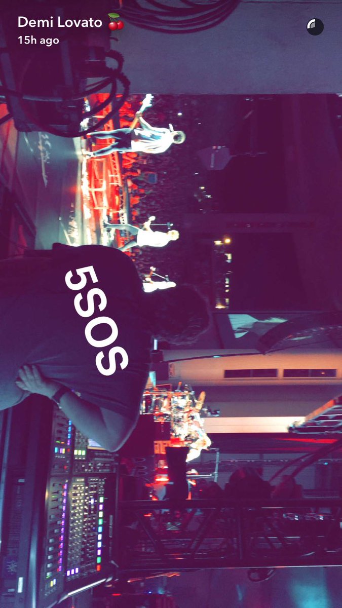 PrincessMuke18's tweet photo. Almost started screaming @ddlovato was at the @5SOS concert. The loml https://t.co/2b8oEw1ut2