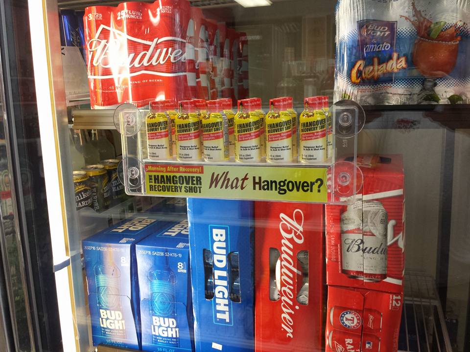 TheHangoverShot's tweet photo. The new Hangover Recovery Shot #BeerCoolerRacks are being place in #BeerCoolers around the #USA they sell more shots https://t.co/tXZLnZqAoV