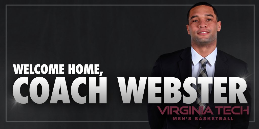 HokiesMBB's tweet photo. Welcome home, @CoachWebbie!

#getBETTER #FAMILY 

📰 » https://t.co/e6qmxwmn15 https://t.co/dWpHsTKnUg